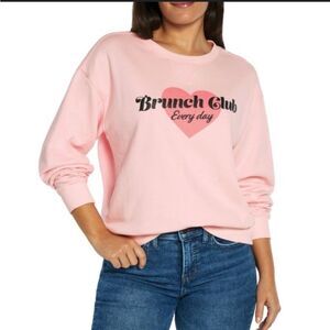 WILDFOX LADIES GRAPHIC SWEATSHIRT BRUNCH CLUB SIZE SMALL  CREWNECK AND NWT